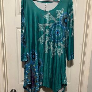 White Mark Teal Top Size 3XL